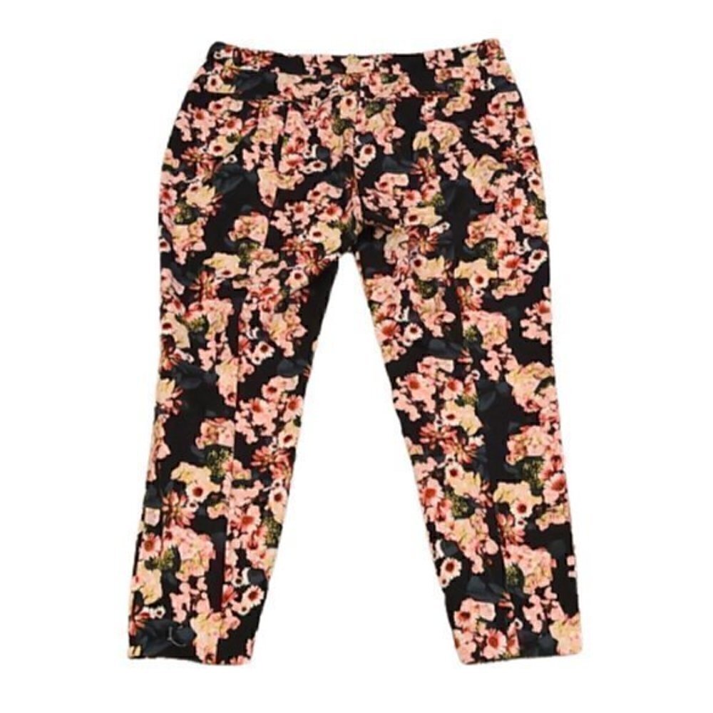 [Adrianna Papell] Floral Side Zip Ankle Pants - Size 14 - Picture 2 of 8